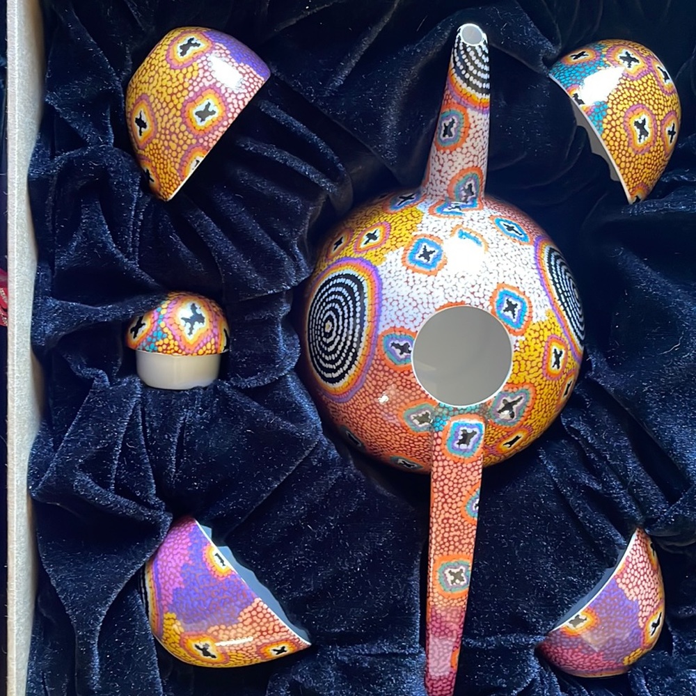 Tea set- Warlukurlangu Artist of Yuendumu